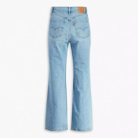 Levis Premium Womens Denim Jeans 70s High Rise Flare Light Blue Wide Leg NWT - Picture 10 of 11